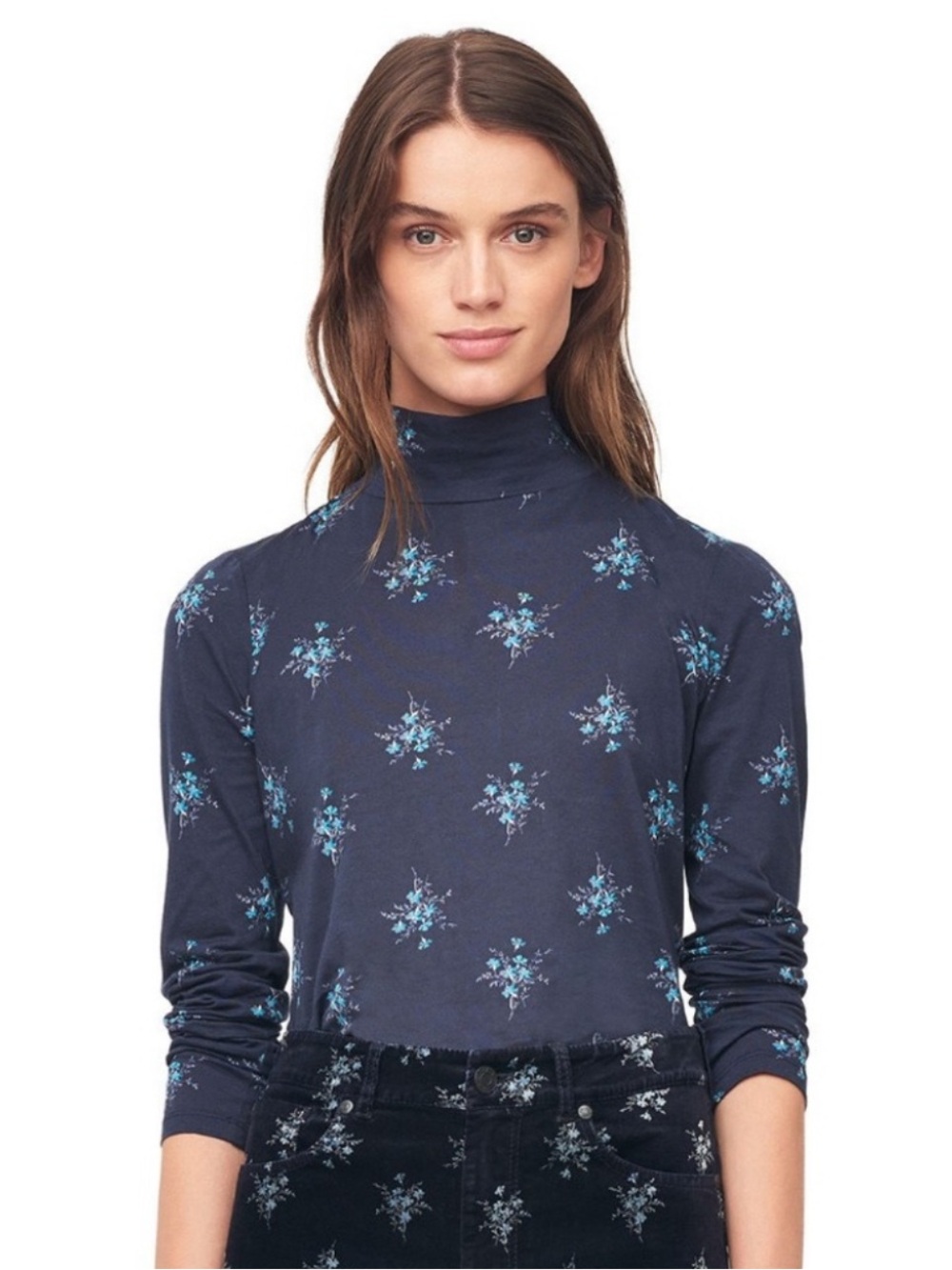 Rebecca Taylor Celeste Mock Neck Tee Size M